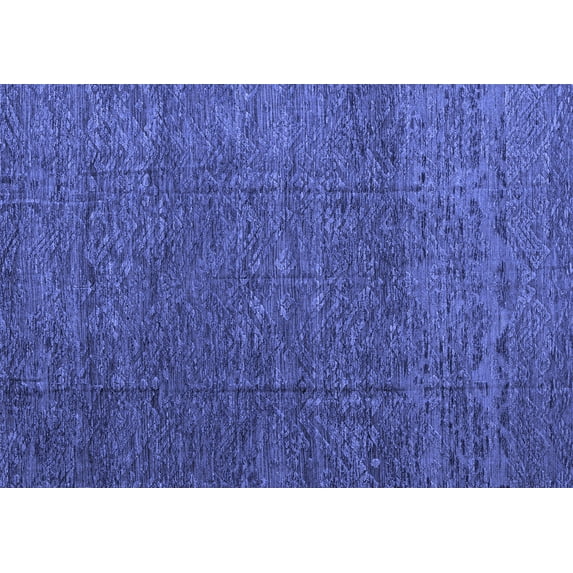Ahgly Company Machine Washable Indoor Rectangle Abstract Blue Modern Area Rugs, 2' x 4'