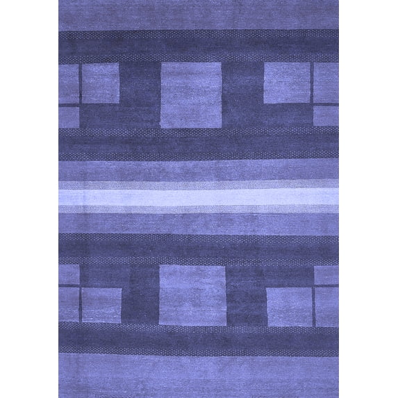Ahgly Company Machine Washable Indoor Rectangle Abstract Blue Modern Area Rugs, 2' x 5'