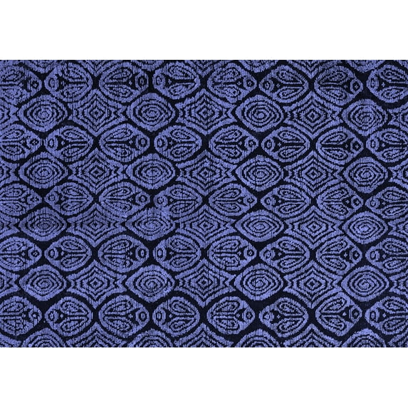Ahgly Company Machine Washable Indoor Rectangle Abstract Blue Modern Area Rugs, 2' x 5'