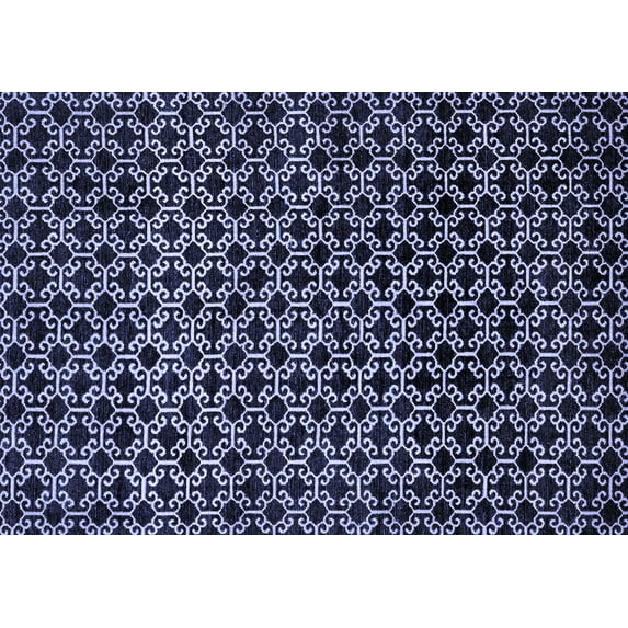Ahgly Company Machine Washable Indoor Rectangle Abstract Blue Modern Area Rugs, 3' x 5'
