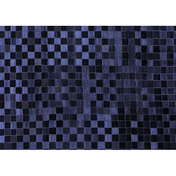 Ahgly Company Machine Washable Indoor Rectangle Abstract Blue Modern Area Rugs, 5' x 8'