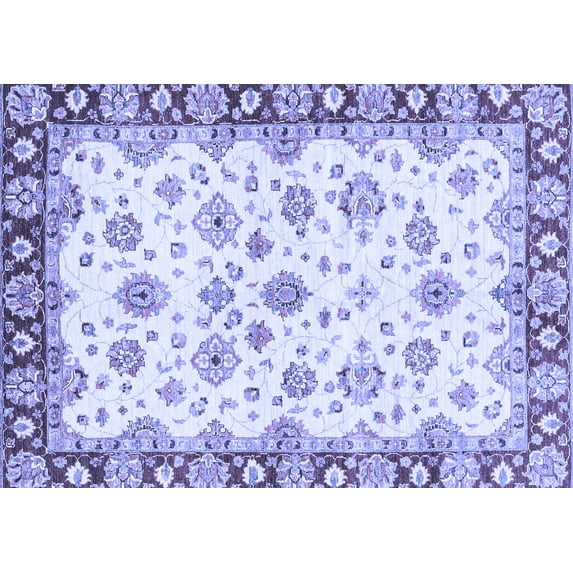 Ahgly Company Machine Washable Indoor Rectangle Abstract Blue Modern Area Rugs, 5' x 8'