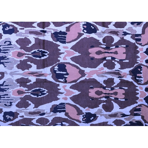 Ahgly Company Machine Washable Indoor Rectangle Abstract Blue Modern Area Rugs, 7' x 10'