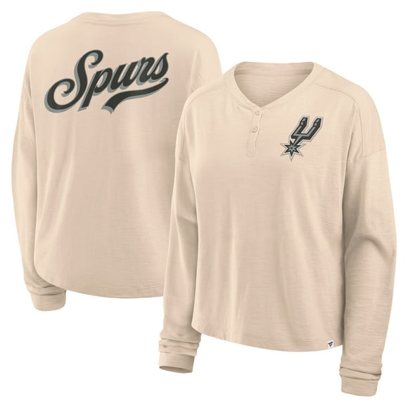 Women's-Fanatics Natural San Antonio Spurs Boxed Out Drop Fashion Long Sleeve T-Shirt