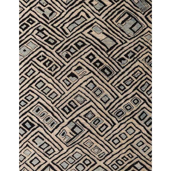Ahgly Company Machine Washable Indoor Rectangle Abstract Charcoal Black Area Rugs, 7' x 9'