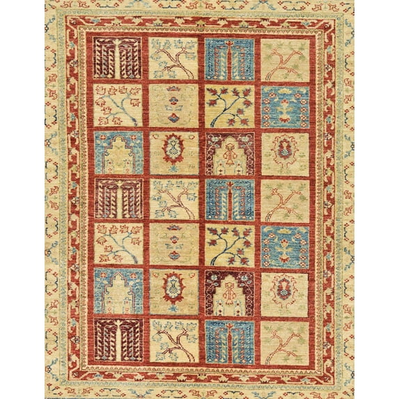 Ahgly Company Machine Washable Indoor Rectangle Abstract Chrome Gold Yellow Area Rugs, 8' x 10'