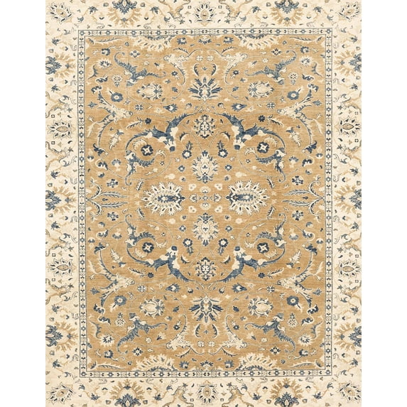 Ahgly Company Machine Washable Indoor Rectangle Abstract Deep Peach Orange Area Rugs, 8' x 10'