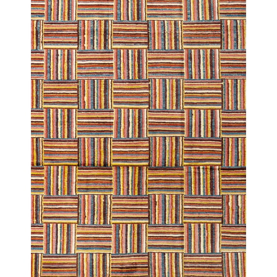 Ahgly Company Machine Washable Indoor Rectangle Abstract Fire Brick Red Area Rugs, 3' x 5'