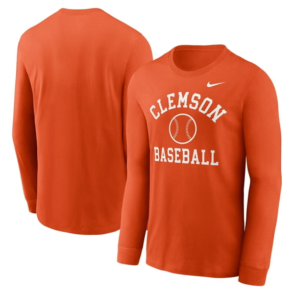Men's Nike Orange Clemson Tigers Essential Baseball Arch Long Sleeve T-Shirt