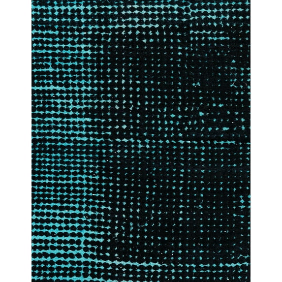 Ahgly Company Machine Washable Indoor Rectangle Abstract Medium Teal Green Area Rugs, 7' x 9'