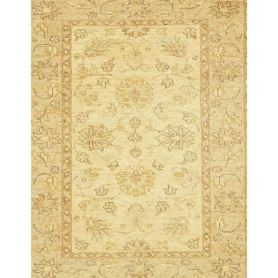 Ahgly Company Machine Washable Indoor Rectangle Abstract Mustard Yellow Area Rugs, 7' x 10'
