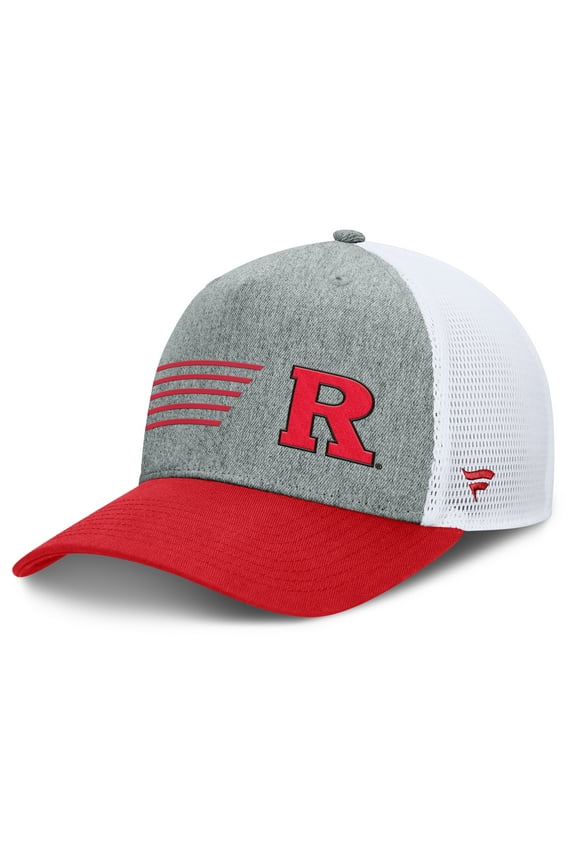 Men's Fanatics Heather Gray/Scarlet Rutgers Scarlet Knights Profile Trucker Adjustable Hat