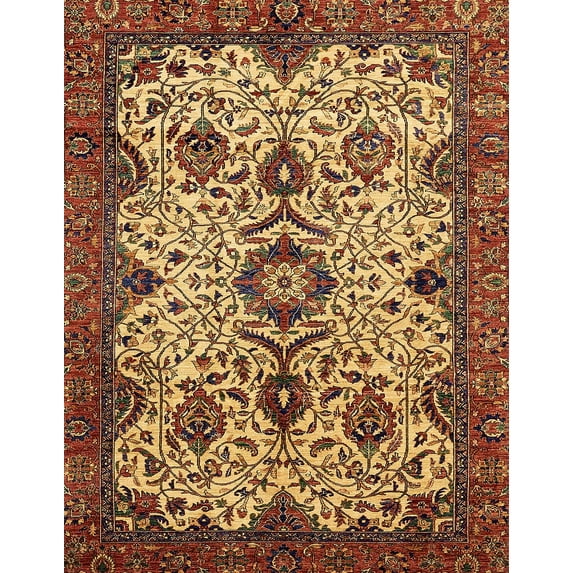 Ahgly Company Machine Washable Indoor Rectangle Abstract Orange Area Rugs, 3' x 5'