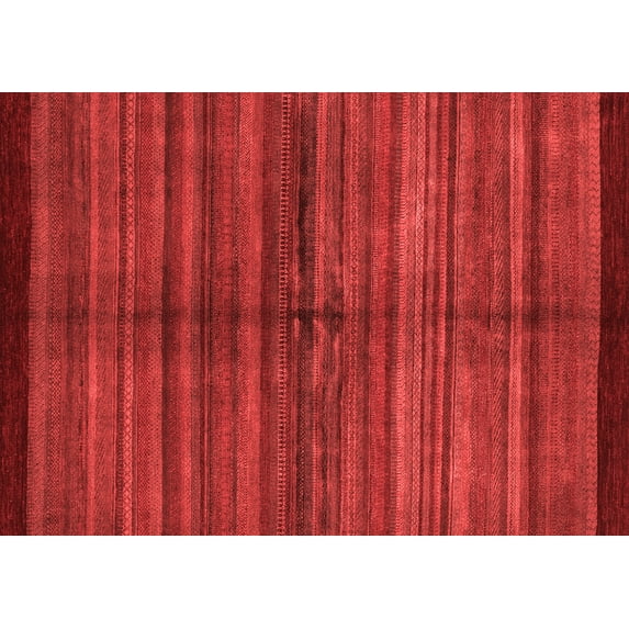 Ahgly Company Machine Washable Indoor Rectangle Abstract Red Modern Area Rugs, 2' x 3'