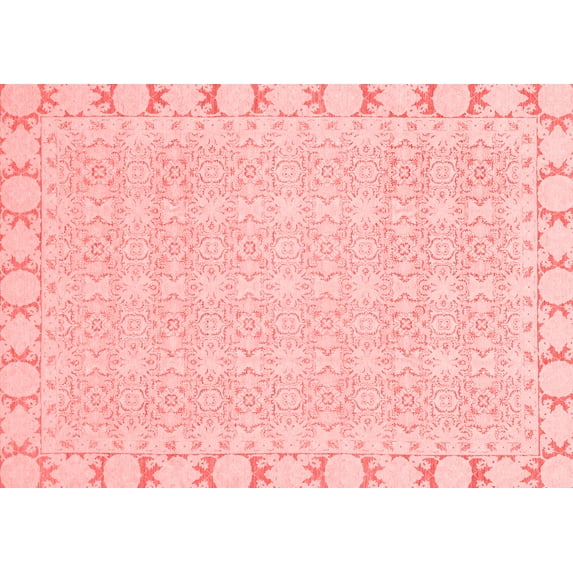 Ahgly Company Machine Washable Indoor Rectangle Abstract Red Modern Area Rugs, 2' x 3'