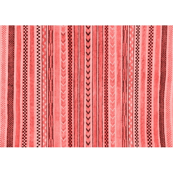 Ahgly Company Machine Washable Indoor Rectangle Abstract Red Modern Area Rugs, 2' x 3'