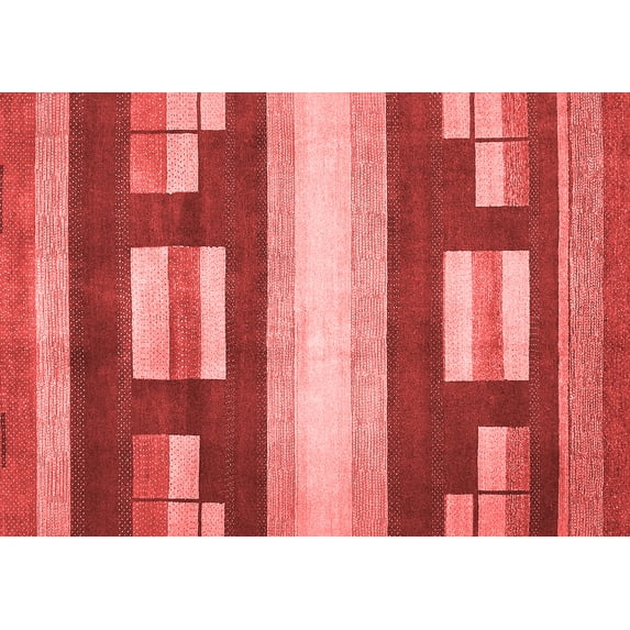 Ahgly Company Machine Washable Indoor Rectangle Abstract Red Modern Area Rugs, 2' x 3'