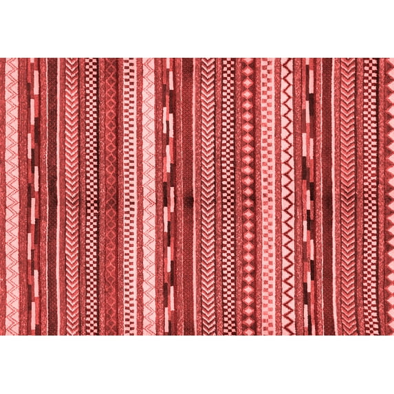 Ahgly Company Machine Washable Indoor Rectangle Abstract Red Modern Area Rugs, 2' x 4'