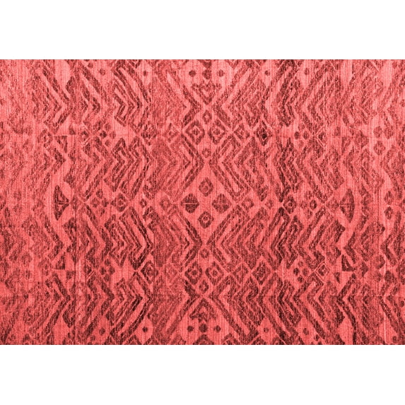 Ahgly Company Machine Washable Indoor Rectangle Abstract Red Modern Area Rugs, 2' x 5'