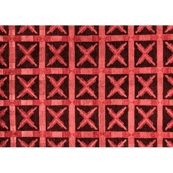 Ahgly Company Machine Washable Indoor Rectangle Abstract Red Modern Area Rugs, 2' x 5'
