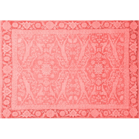 Ahgly Company Machine Washable Indoor Rectangle Abstract Red Modern Area Rugs, 5' x 8'