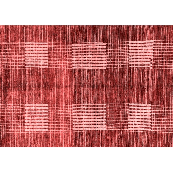 Ahgly Company Machine Washable Indoor Rectangle Abstract Red Modern Area Rugs, 6' x 9'