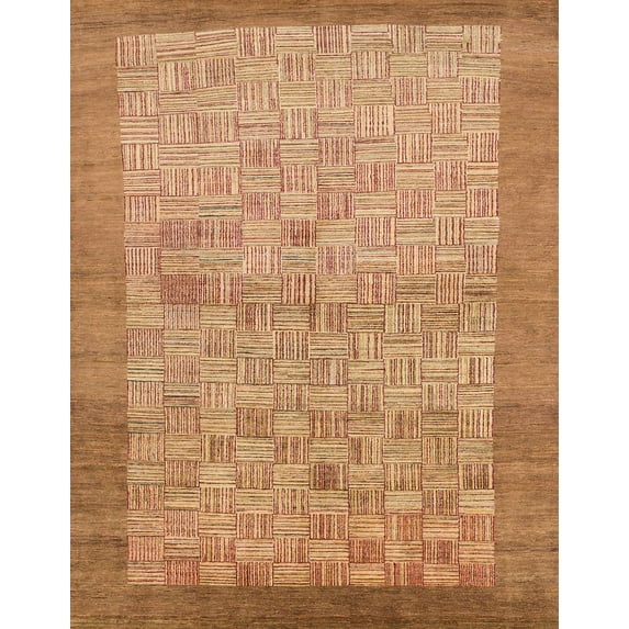 Ahgly Company Machine Washable Indoor Rectangle Abstract Sedona Brown Area Rugs, 5' x 8'