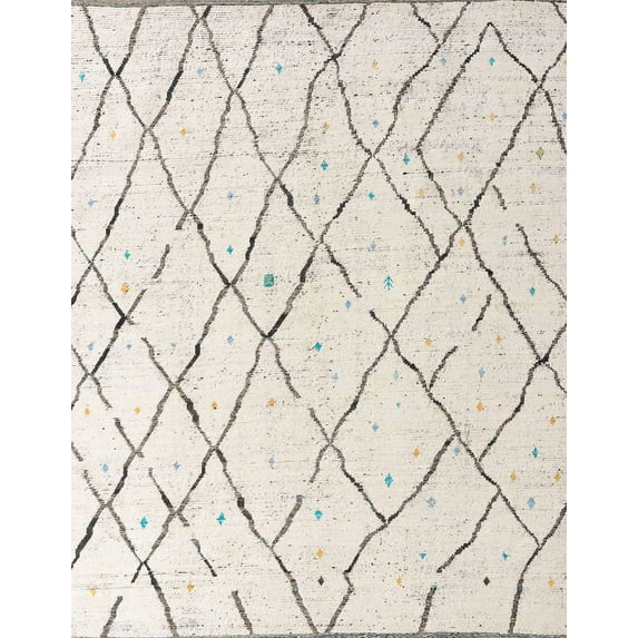 Ahgly Company Machine Washable Indoor Rectangle Abstract Silver Pink Area Rugs, 8' x 10'