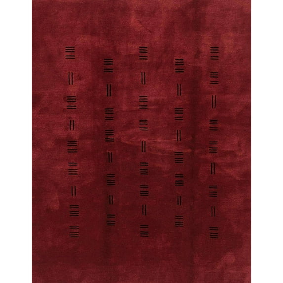 Ahgly Company Machine Washable Indoor Rectangle Abstract Tomato Red Area Rugs, 4' x 6'