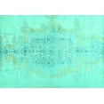 thumbnail image 1 of Ahgly Company Machine Washable Indoor Rectangle Abstract Turquoise Blue Contemporary Area Rugs, 2' x 3', 1 of 4