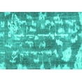 thumbnail image 1 of Ahgly Company Machine Washable Indoor Rectangle Abstract Turquoise Blue Contemporary Area Rugs, 2' x 5', 1 of 4