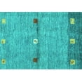 thumbnail image 1 of Ahgly Company Machine Washable Indoor Rectangle Abstract Turquoise Blue Contemporary Area Rugs, 7' x 10', 1 of 4