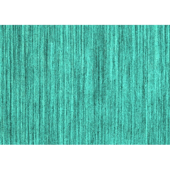 Ahgly Company Machine Washable Indoor Rectangle Abstract Turquoise Blue Contemporary Area Rugs, 7' x 10'