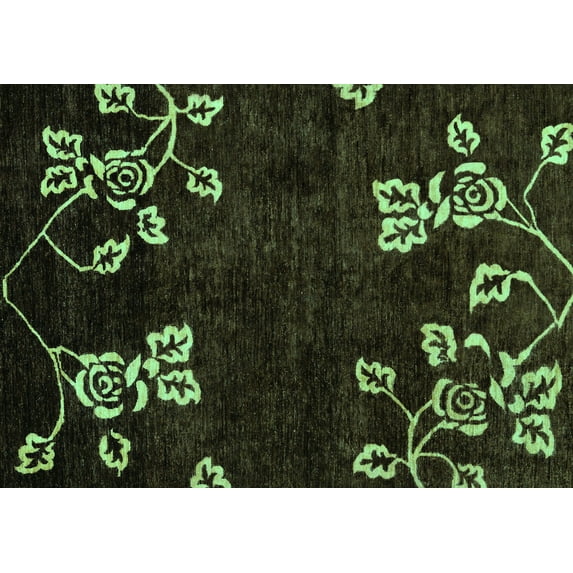 Ahgly Company Machine Washable Indoor Rectangle Abstract Turquoise Blue Modern Area Rugs, 2' x 4'