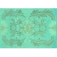 thumbnail image 1 of Ahgly Company Machine Washable Indoor Rectangle Abstract Turquoise Blue Modern Area Rugs, 2' x 5', 1 of 4