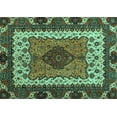 thumbnail image 1 of Ahgly Company Machine Washable Indoor Rectangle Abstract Turquoise Blue Modern Area Rugs, 3' x 5', 1 of 4