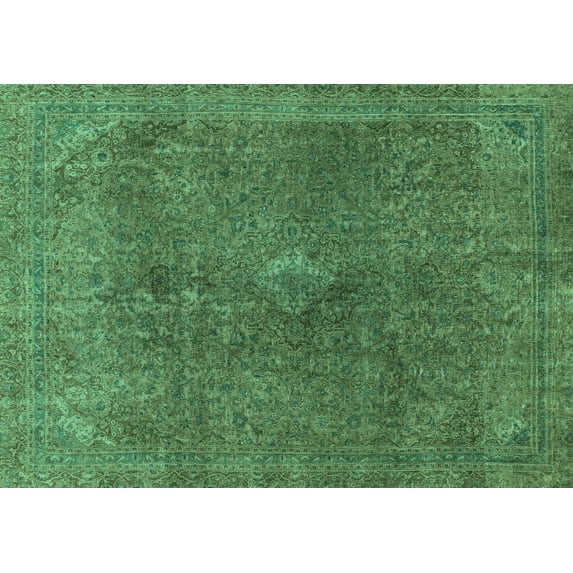 Ahgly Company Machine Washable Indoor Rectangle Abstract Turquoise Blue Modern Area Rugs, 4' x 6'