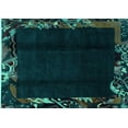 thumbnail image 1 of Ahgly Company Machine Washable Indoor Rectangle Abstract Turquoise Blue Modern Area Rugs, 5' x 7', 1 of 4