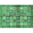 thumbnail image 1 of Ahgly Company Machine Washable Indoor Rectangle Abstract Turquoise Blue Modern Area Rugs, 5' x 7', 1 of 4