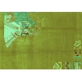 thumbnail image 1 of Ahgly Company Machine Washable Indoor Rectangle Abstract Turquoise Blue Modern Area Rugs, 5' x 7', 1 of 4