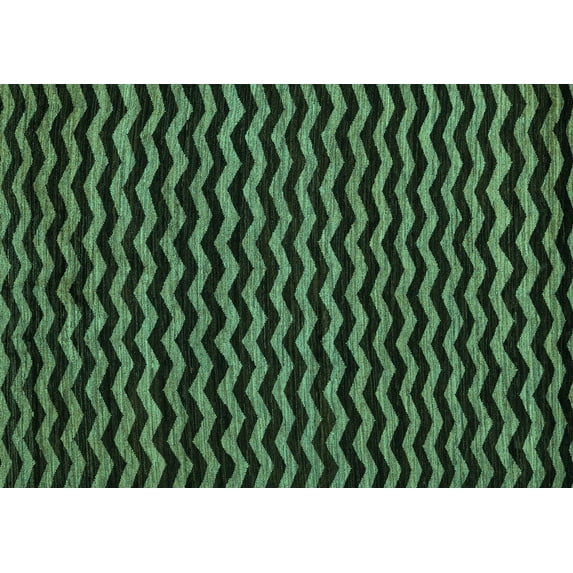 Ahgly Company Machine Washable Indoor Rectangle Abstract Turquoise Blue Modern Area Rugs, 5' x 8'