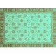 thumbnail image 1 of Ahgly Company Machine Washable Indoor Rectangle Abstract Turquoise Blue Modern Area Rugs, 6' x 9', 1 of 4
