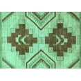 thumbnail image 1 of Ahgly Company Machine Washable Indoor Rectangle Abstract Turquoise Blue Modern Area Rugs, 6' x 9', 1 of 4