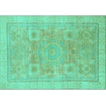 thumbnail image 1 of Ahgly Company Machine Washable Indoor Rectangle Abstract Turquoise Blue Modern Area Rugs, 7' x 10', 1 of 4