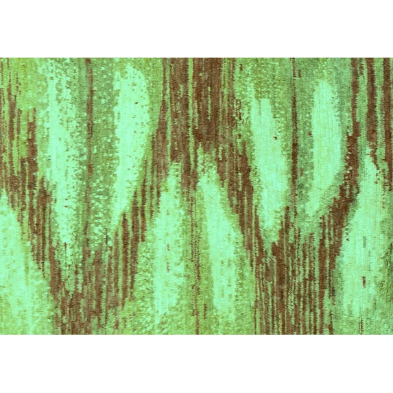 Ahgly Company Machine Washable Indoor Rectangle Abstract Turquoise Blue Modern Area Rugs, 7' x 9'