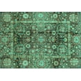 thumbnail image 1 of Ahgly Company Machine Washable Indoor Rectangle Abstract Turquoise Blue Modern Area Rugs, 7' x 9', 1 of 4