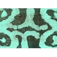 thumbnail image 1 of Ahgly Company Machine Washable Indoor Rectangle Abstract Turquoise Blue Modern Area Rugs, 8' x 12', 1 of 4