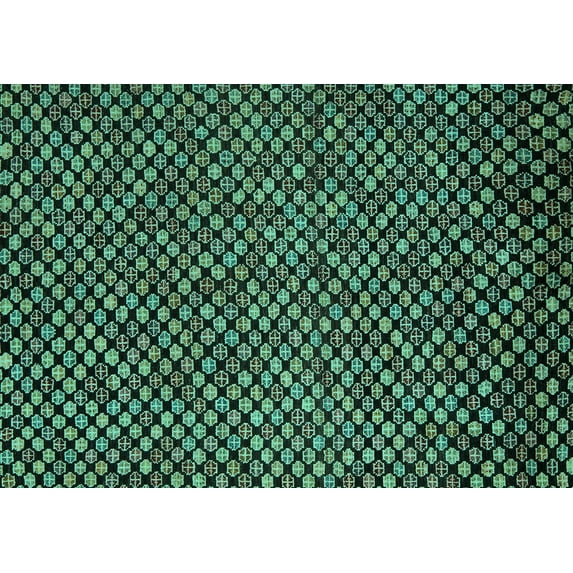 Ahgly Company Machine Washable Indoor Rectangle Abstract Turquoise Blue Modern Area Rugs, 8' x 12'