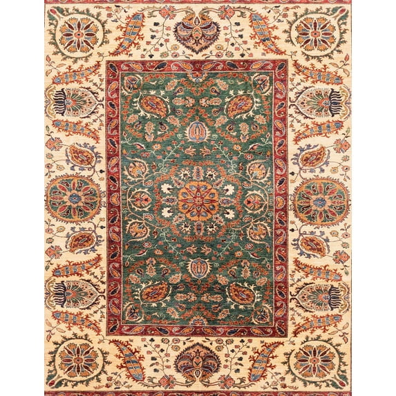 Ahgly Company Machine Washable Indoor Rectangle Abstract Yellow Area Rugs, 5' x 8'