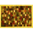 thumbnail image 1 of Ahgly Company Machine Washable Indoor Rectangle Abstract Yellow Contemporary Area Rugs, 2' x 5', 1 of 4